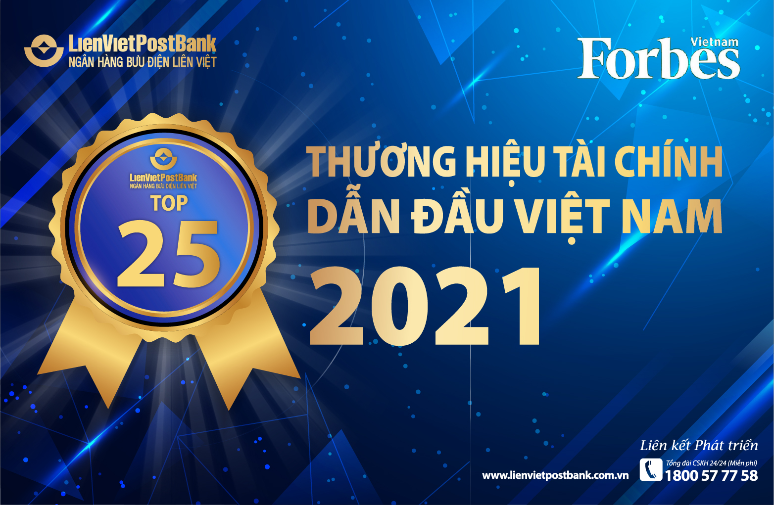 LienVietPostBank thuộc Top 25 Thương hiệu Tài chính dẫn đầu năm 2021