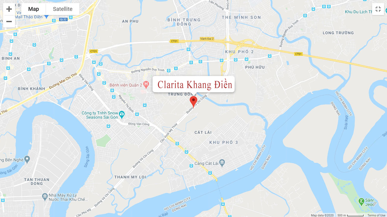 Vị trí dự án Clarita Khang Điền Quận 2